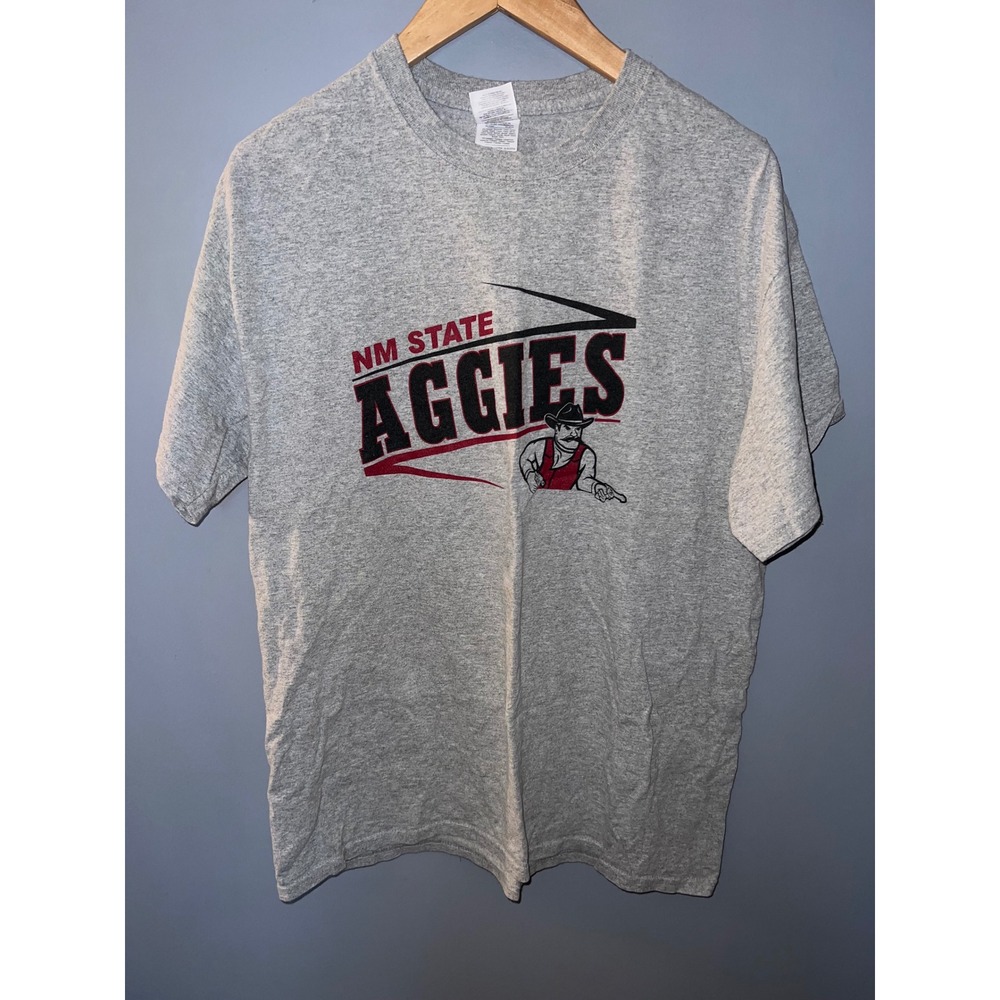 Gildan NM State Aggies T-Shirt Mens Large Gray McCauley Pistol Pete NMSU Tee